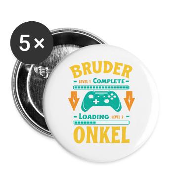 Ich Werde Onkel 2026 Laden Schwangerschaft Geburt - Buttons groß 56 mm (5er Pack) - Weiß - Vorne