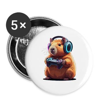 Gamer Hamster Controller Gaming Spielen - Buttons groß 56 mm (5er Pack) - Weiß - Vorne