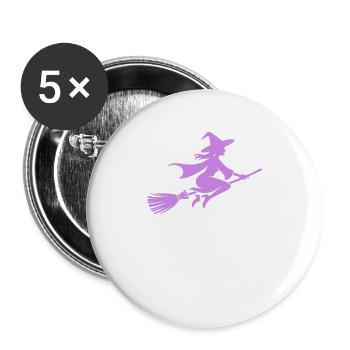 If the Broom Fits Ride It Halloween - Buttons large 2.2''/56 mm (5-pack) - white - Front