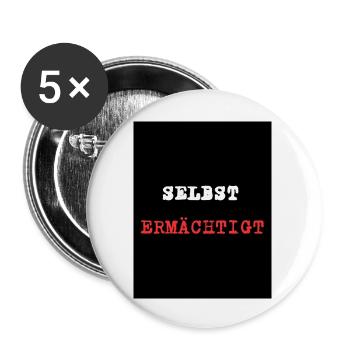 selbst ERMACHTIGT - Lot de 5 grands badges (56 mm) - blanc - Devant
