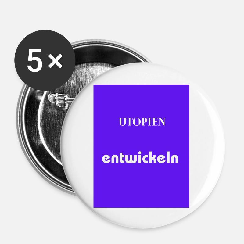 Utopian entwickeln - Buttons large 2.2''/56 mm (5-pack) - white