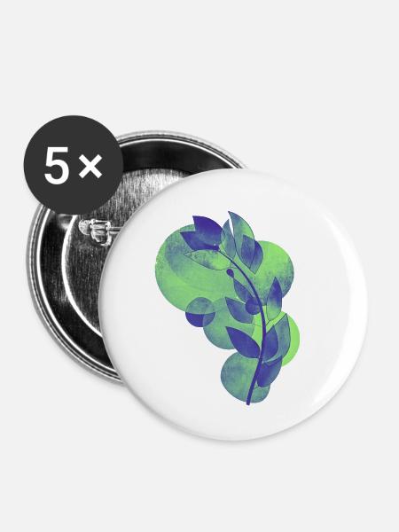 Plant - Buttons groß 56 mm (5er Pack) - Weiß