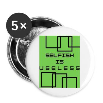 selfish is useless - Lot de 5 grands badges (56 mm) - blanc - Devant