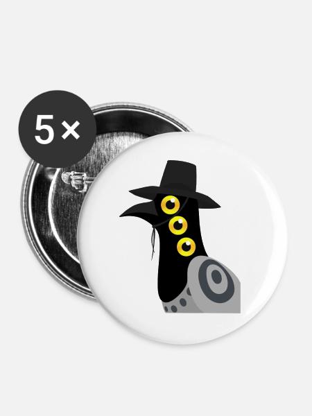 Dämonischer Vogel - Buttons groß 56 mm (5er Pack) - Weiß