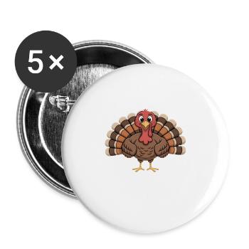 Too Cute to Eat Said No Turkey Ever Thanksgiving - Buttons large 2.2''/56 mm (5-pack) - white - Front