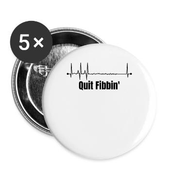 Hör auf zu fibbeln Kardiologie Herzschlag Herzkran - Buttons groß 56 mm (5er Pack) - Weiß - Vorne