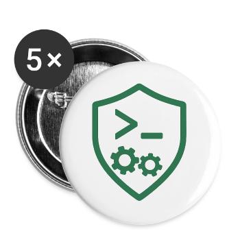 Code Shield with Gears - Buttons large 2.2''/56 mm (5-pack) - white - Front