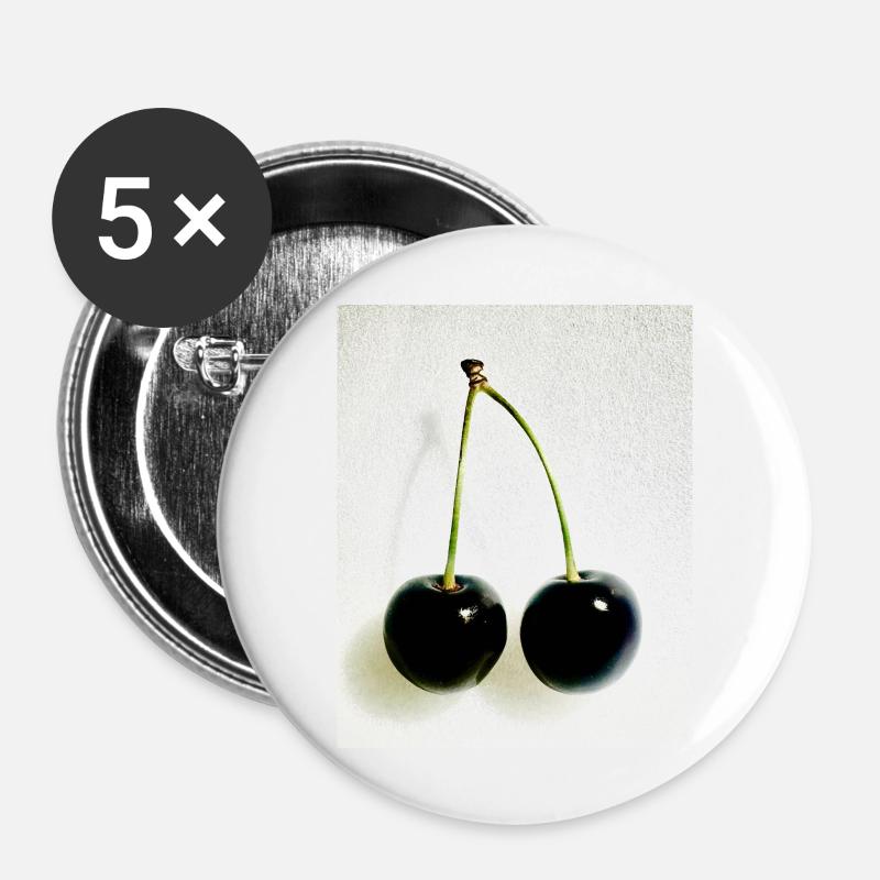 Cherry - Buttons large 2.2''/56 mm (5-pack) - white