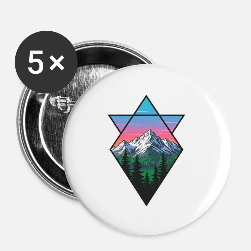 Montagnes en Diamant Crépuscule - Buttons large 2.2''/56 mm (5-pack) - white