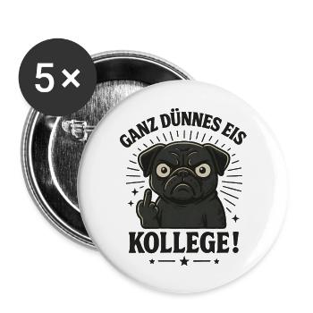 Majeur du carlin - Lot de 5 grands badges (56 mm) - blanc - Devant