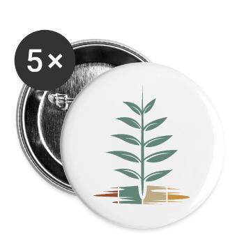 arbre vintage avec des feuilles - Retro Nature Icon - Lot de 5 grands badges (56 mm) - blanc - Devant