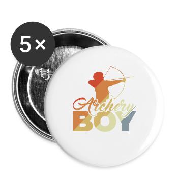 Archer boy - Buttons large 2.2''/56 mm (5-pack) - white - Front