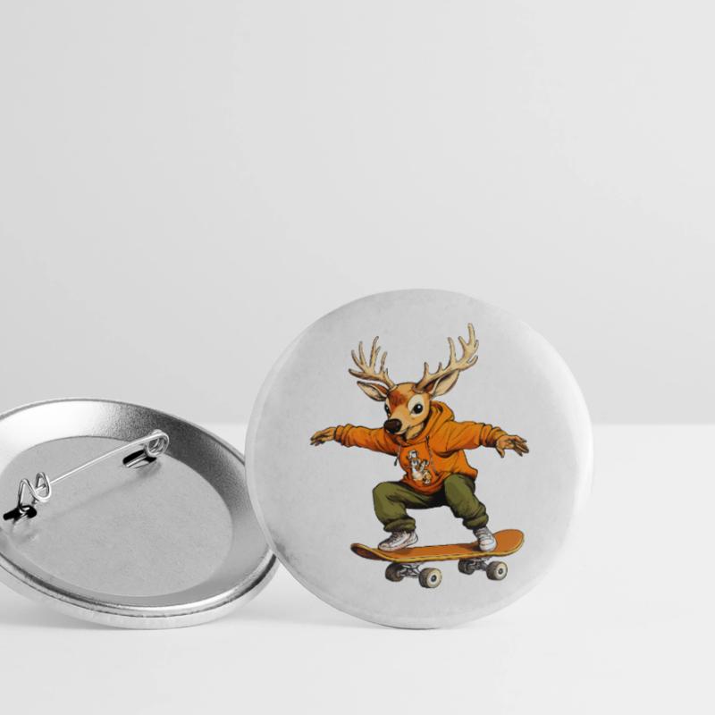 Skateboard Hirsch Buttons groß 56 mm (5er Pack)