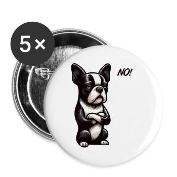 No Boston Terrier Boston Boston terrier besitzer - Buttons groß 56 mm (5er Pack) - Weiß - Vorne