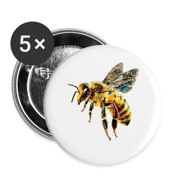 bees beekeeper honey beekeeper bees cute bee - Buttons large 2.2''/56 mm (5-pack) - white - Front