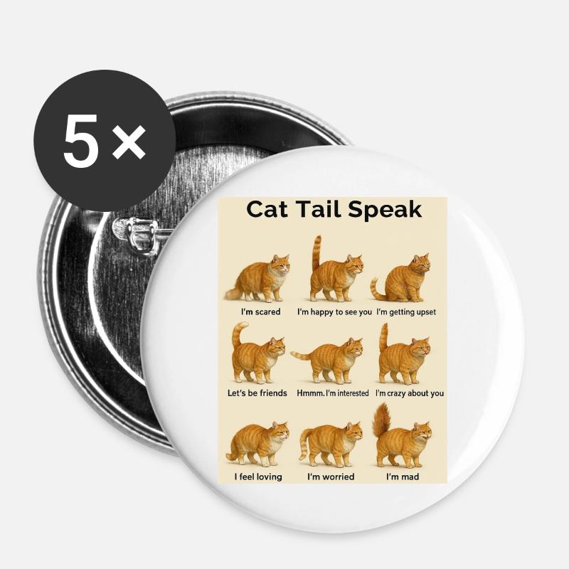 Cat - Buttons large 2.2''/56 mm (5-pack) - white