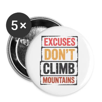 Montagnes - Excuses Ne grimpez pas les montagnes - Lot de 5 grands badges (56 mm) - blanc - Devant