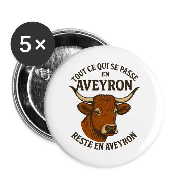 Everything that happens in Aveyron stays in Aveyron - Buttons large 2.2''/56 mm (5-pack) - white - Front