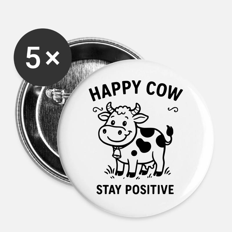 happycow - Buttons large 2.2''/56 mm (5-pack) - white