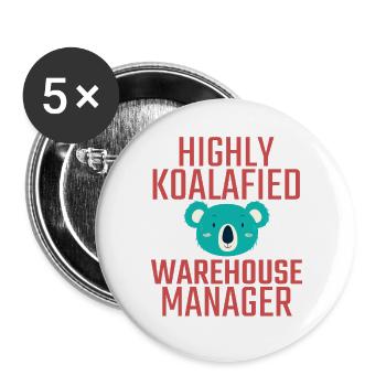 Warehouse Manager Koalafied - Buttons groß 56 mm (5er Pack) - Weiß - Vorne