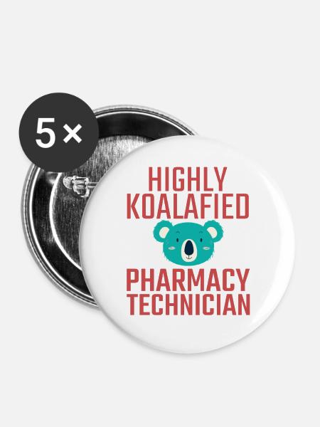 Pharmacy technician Koalafied - Buttons groß 56 mm (5er Pack) - Weiß