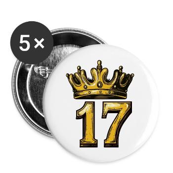 17 Number Krone - Buttons large 2.2''/56 mm (5-pack) - white - Front