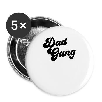 Papa Gang Drôle Fête des Pères Papa GangCadeau de Fête des Pères - Lot de 5 grands badges (56 mm) - blanc - Devant