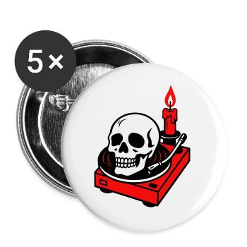 Black metal - Buttons large 2.2''/56 mm (5-pack) - white - Front