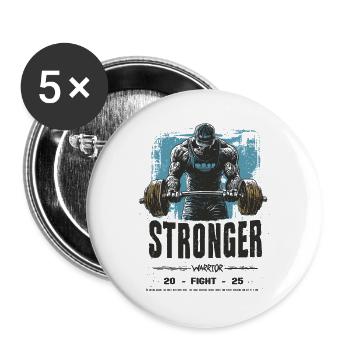 Stronger - Buttons large 2.2''/56 mm (5-pack) - white - Front