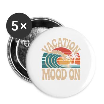Vacation Mood On Summer Festival Travel Club Vacation - Buttons large 2.2''/56 mm (5-pack) - white - Front