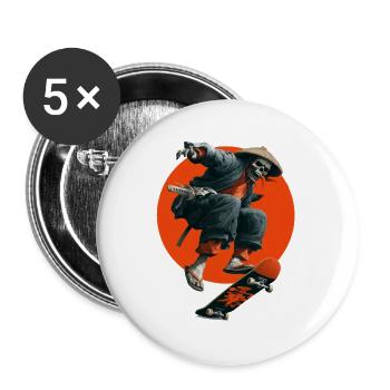 Ronin Zombie Skater - Lot de 5 grands badges (56 mm) - blanc - Devant
