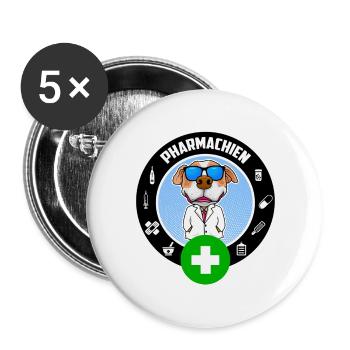 Apotheker Humor Geschenkidee Arzt - Buttons groß 56 mm (5er Pack) - Weiß - Vorne