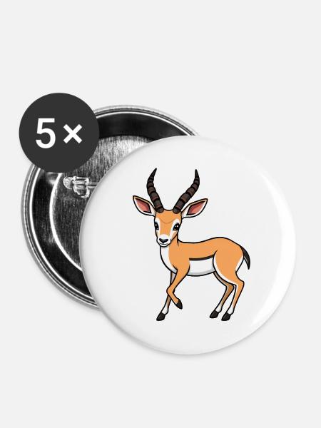 Gazelle - Buttons groß 56 mm (5er Pack) - Weiß