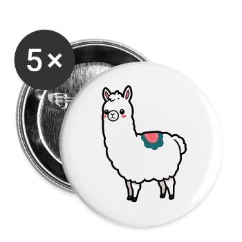 Lama - Buttons groß 56 mm (5er Pack) - Weiß - Vorne