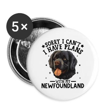 Charming Black Lab Dog Illustration - Buttons large 2.2''/56 mm (5-pack) - white - Front