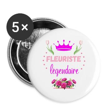 Legendary Florist - Buttons large 2.2''/56 mm (5-pack) - white - Front