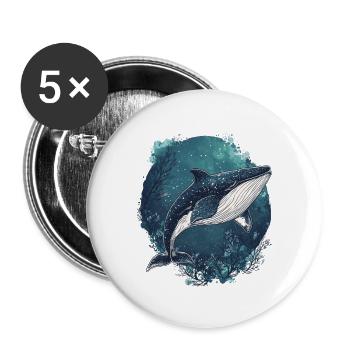 Wal - Buttons groß 56 mm (5er Pack) - Weiß - Vorne
