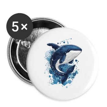 Wal - Buttons groß 56 mm (5er Pack) - Weiß - Vorne