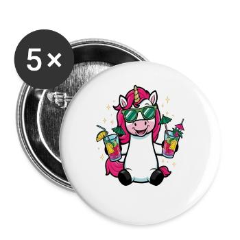 Unicorn Cocktail Booze Party Celebrations Vacation Bachelor Party - Buttons large 2.2''/56 mm (5-pack) - white - Front