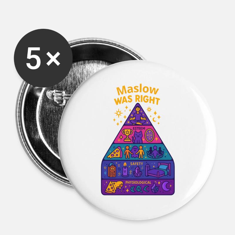 Maslow was right - Buttons large 2.2''/56 mm (5-pack) - white