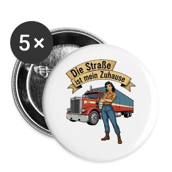The street is my home - Buttons large 2.2''/56 mm (5-pack) - white - Front