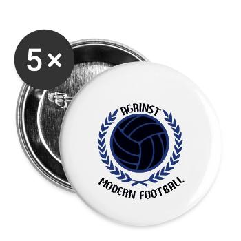 Against Modern Football - Buttons large 2.2''/56 mm (5-pack) - white - Front