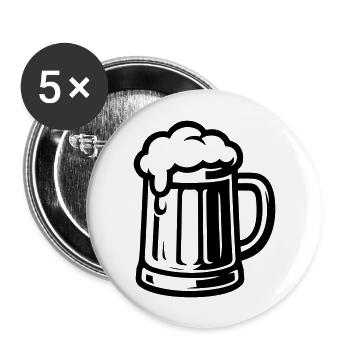 Beer Beer Mug - Buttons large 2.2''/56 mm (5-pack) - white - Front