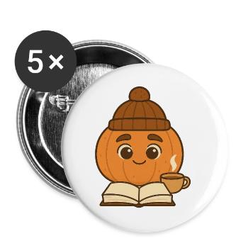 Freddie Pumkin 5  - Buttons groß 56 mm (5er Pack) - Weiß - Vorne