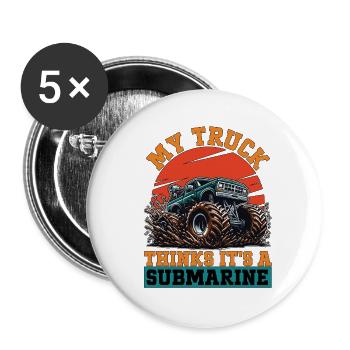 Mud Racing My Truck Thinks It's Offroad Vehicles - Buttons large 2.2''/56 mm (5-pack) - white - Front