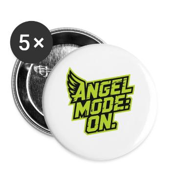 Angel Models On Bold Green Typography - Buttons large 2.2''/56 mm (5-pack) - white - Front