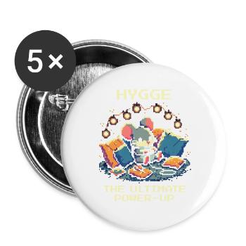 Hygge: Das ultimative Power-Up - Buttons groß 56 mm (5er Pack) - Weiß - Vorne
