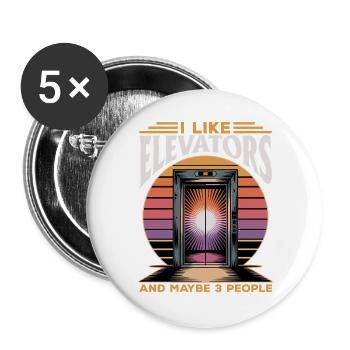 Elevator toddler & kids - Buttons large 2.2''/56 mm (5-pack) - white - Front