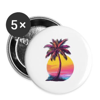 Palm tree - Buttons large 2.2''/56 mm (5-pack) - white - Front