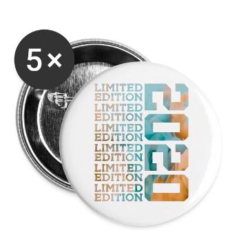 ÉDITION LIMITÉE 2020 6 ANS 6E ANNIVERSAIRE - Lot de 5 grands badges (56 mm) - blanc - Devant